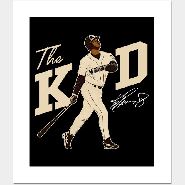 Ken Griffey Jr The Kid Basketball Legend Signature Vintage Retro 80s 90s Bootleg Rap Style Wall Art by CarDE